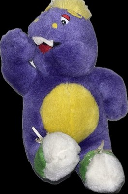 RARE 1996 Chuck E Cheese Mr. Munch 12  Vintage Stuffed Plush Purple AH