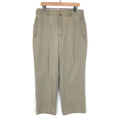 VTG SIERRA TRADING POST Khaki Pants Men's Sz 34x28 Beige Flat Front Casual