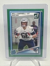 Will Campbell 2025 Donruss Panini rookie football card #345. rookie card picture