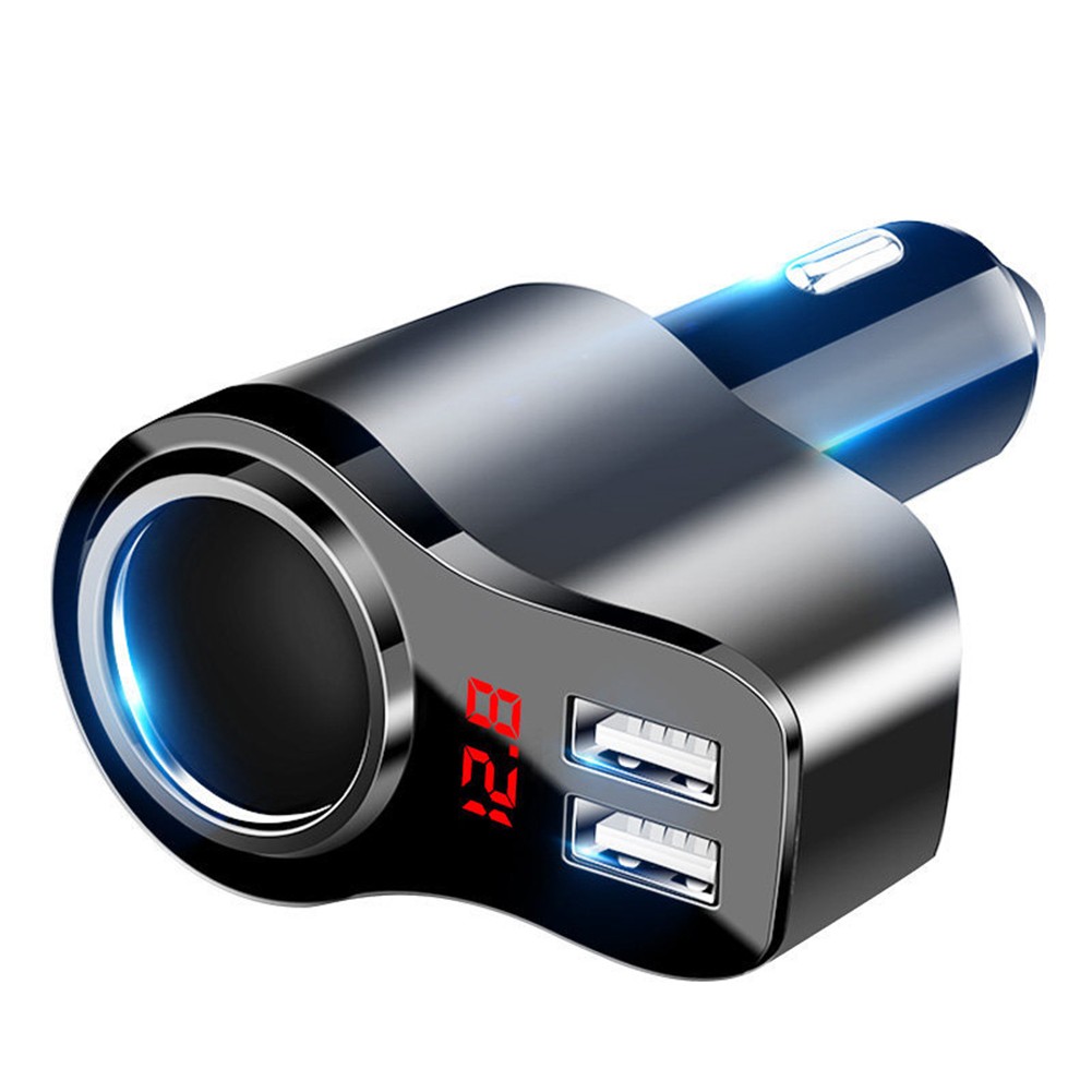 Car Dual USB Port Splitter 12V-24V Socket Power Cigarette Lighter Outlet
