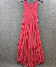 Vince Camuto Plus Size Tiered Smocked Waist Maxi Dress Women's 1X Light Red