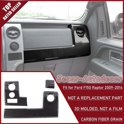Carbon Fiber Center Console Dash Panel Trim For Ford Raptor F150 2009-14 Molded