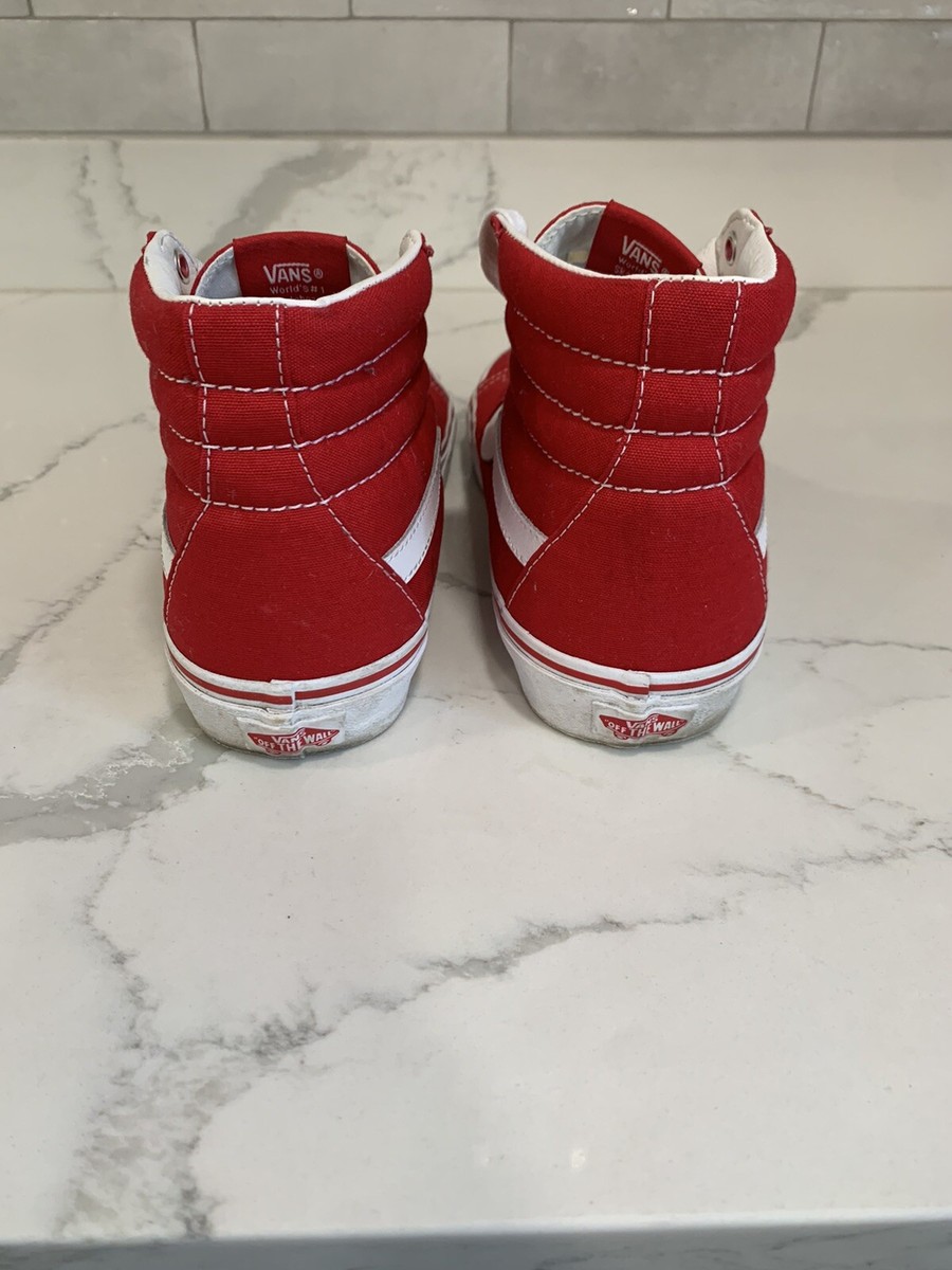 非売品 Vans Sk8-Hi レッド チェッカー madein usa 80's VANS SK8-HI レッドxブラック チェッカー 表記(7) USA製