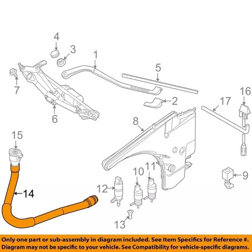 61667135409 Filler Hose for E90 E91 328i 316i 318D 330D Windshied Washer Filler - Picture 5 of 8