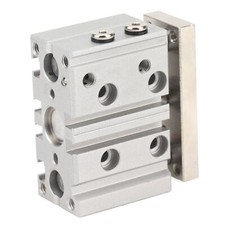 Air Cylinder Pneumatic 3Piston Rod 3 Shaft Double Action 0.15  1.0Mpa 12 10S