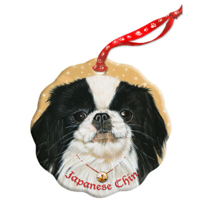 Japanese Chin Holiday Porcelain Christmas Tree Ornament