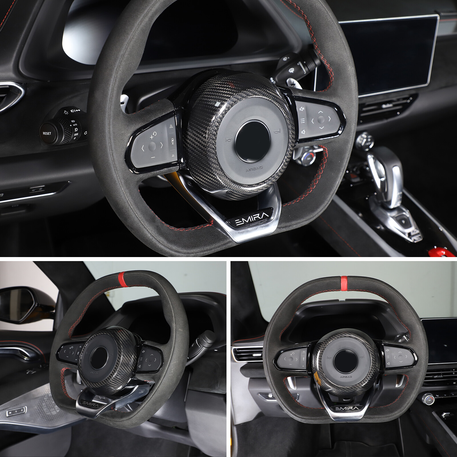 Real Carbon Fiber Steering Wheel Horn Button Cover For Lotus EMIRA 2021-2025 US