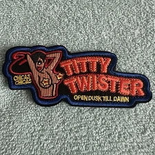 TITTY TWISTER BAR DUSK TILL DAWN 2x5 Embroidered Morale Patch Hook Backing New