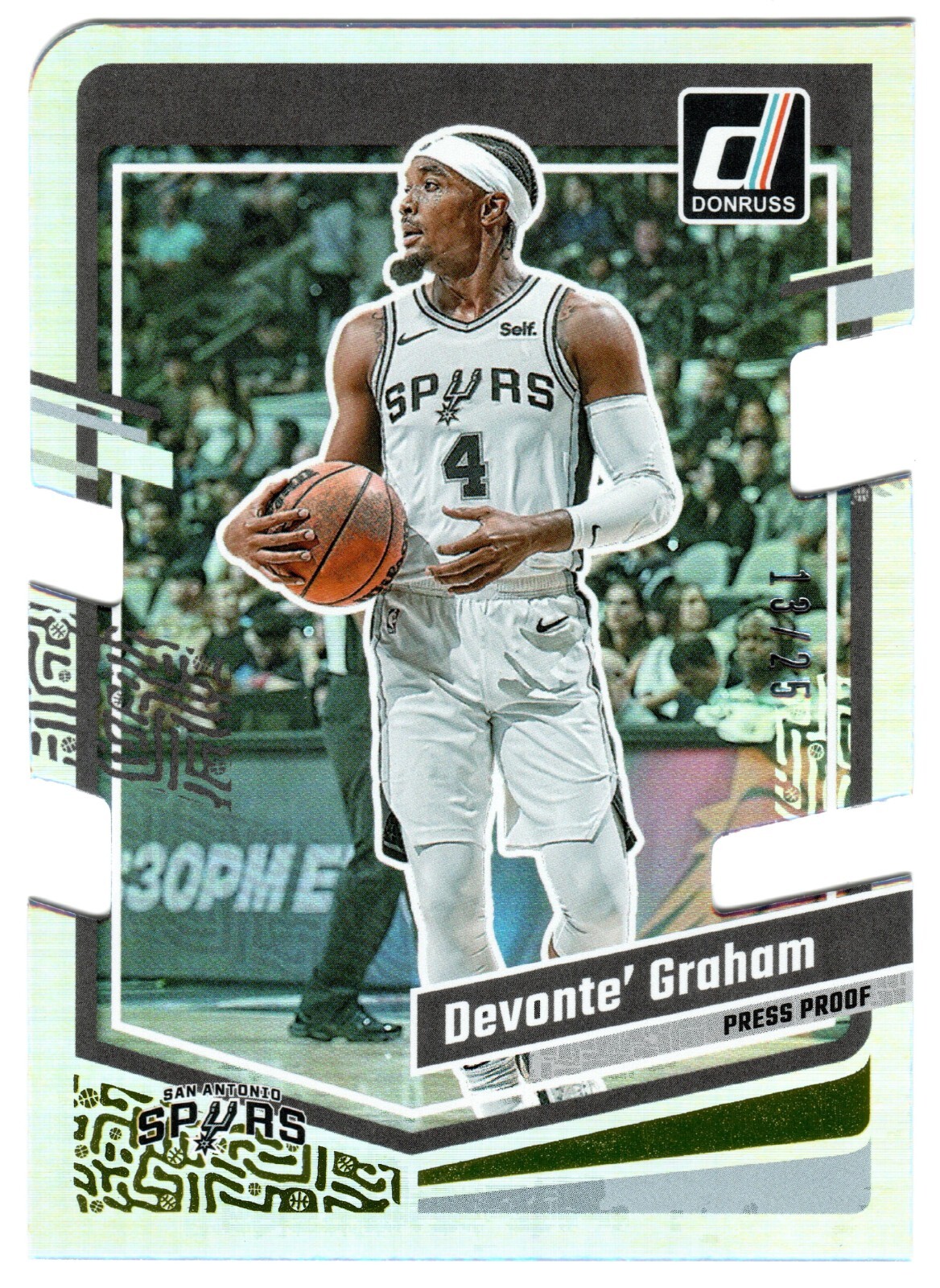 2023-24 Donruss Gold Die-Cut Press Proof #59 Devonte' Graham SN 25 Spurs