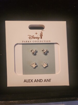 Disney Parks Alex and Ani Mickey Icon and Glove Hands Post Earring Set 