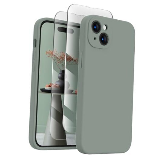 Designed for iPhone 15 Case, Silicone Upgraded [Camera Protection] Calke Green-image