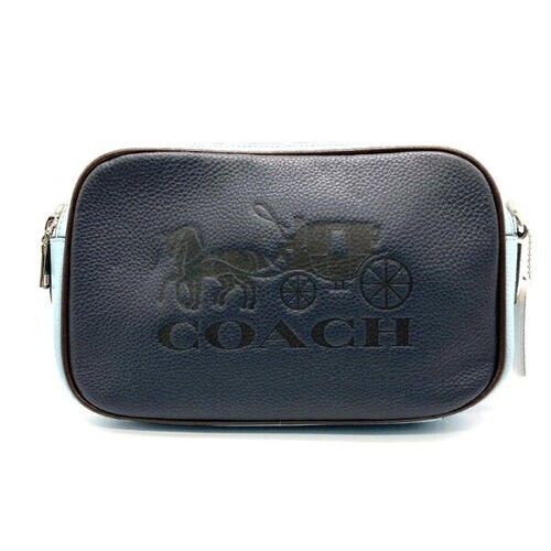 COACH F72704 Leather shoulder bag horse and carriage blue Used Japan