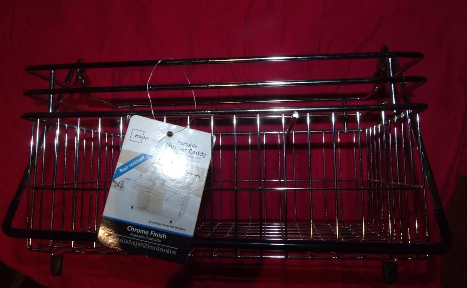 Mainstays, Silver&Black, Stainless Steel/Plastic,Portable Shower Caddy Organizer - Изображение 4 из 4