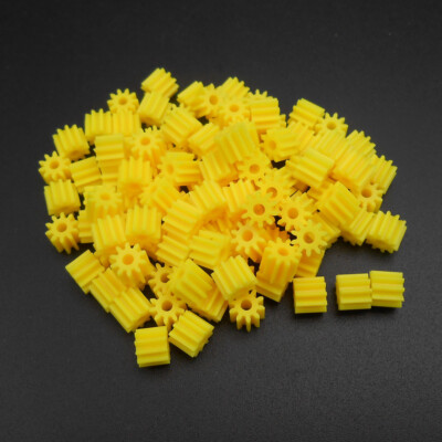 100Pcs 0.5 Modulus 10T 0.5M 10 Teeth Spur Gear A 2MM 1.95MM Yellow Pinion 5MM 2A