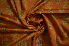 FNC Vintage Orange Sarees Sambalpuri Woven Ikat Art Silk Sari Fabric 5YD