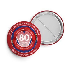 VE Day 80th Anniversary CUSTOM NAME Standard Pin Badge Design 6 - Special Editio