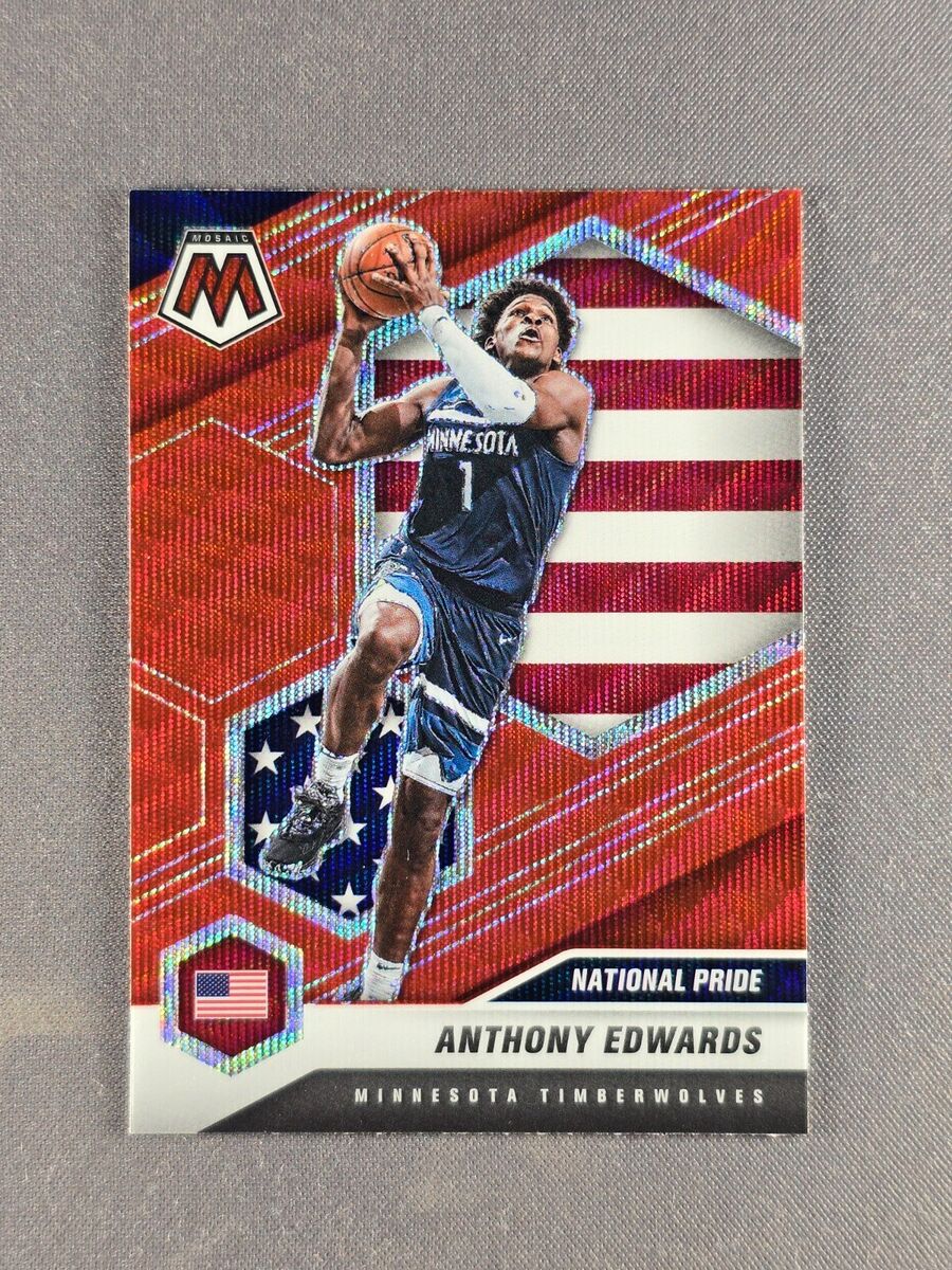2020-21 Panini Mosaic #252 Anthony Edwards Red Wave Prizm 2020-21 Panini Mosaic #252 Anthony Edwards Red Wave Prizm