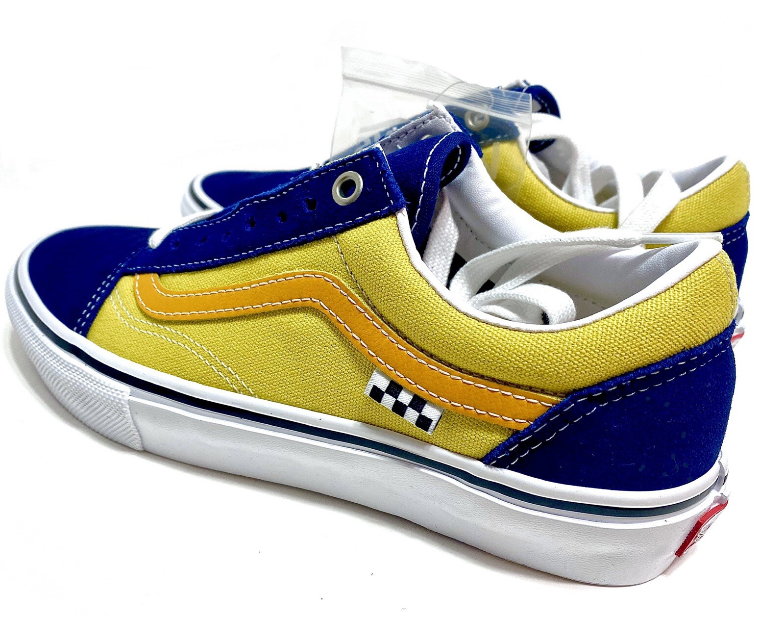 Vans Navy Blue Gold Old Skool Skate Sneakers VN0A5FCBNGL Men Size 6.5 Women 8