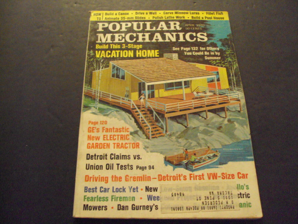 Popular Mechanics Apr 1970 Build This 3-Stage Vacation Home, Build A Ca ID:51694