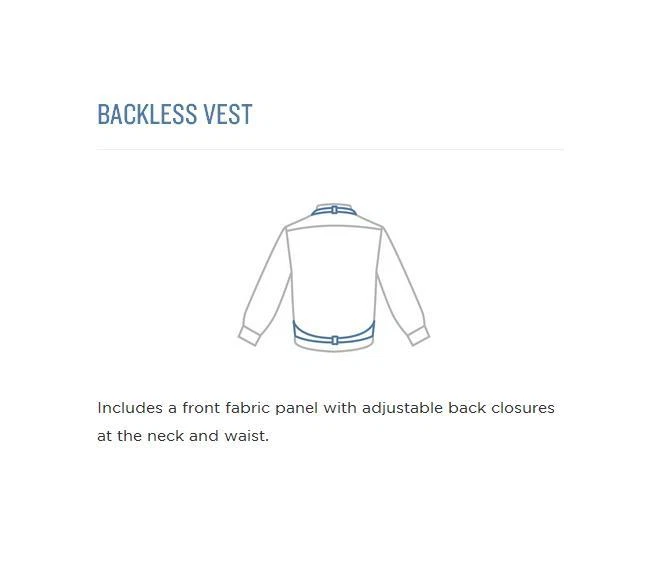 White Cotton Pique Tuxedo Openback(backless) Vest with White Pique BowTie image 4