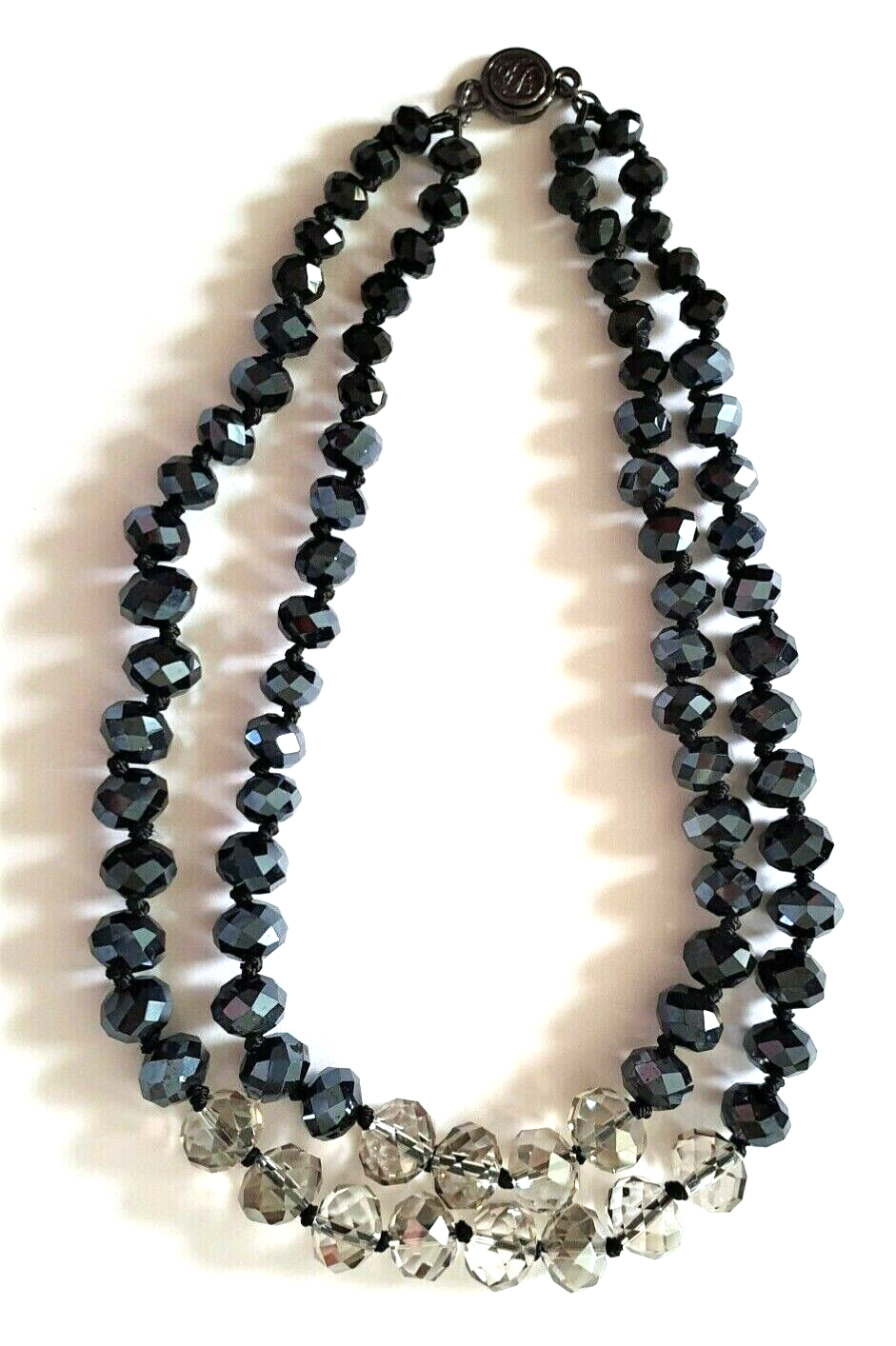 FILA TED BAKER BEAD DOUBLE ROW SHORT NECKLACE DARK BLUE (blackish) TRANSPARENT