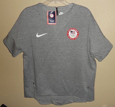 NWT WOMENS L LG NIKE TEAM USA OLYMPIC TECH FLEECE CREW NECK SWEATSHIRT RIO 2016