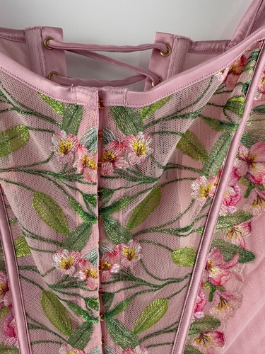 Victoria's Secret Classic Corset Front Closure Back w/Drawstring Pink XXL NWT - Picture 2 of 13
