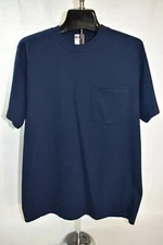Jerzees T-Shirt Size Medium Navy Pocket  