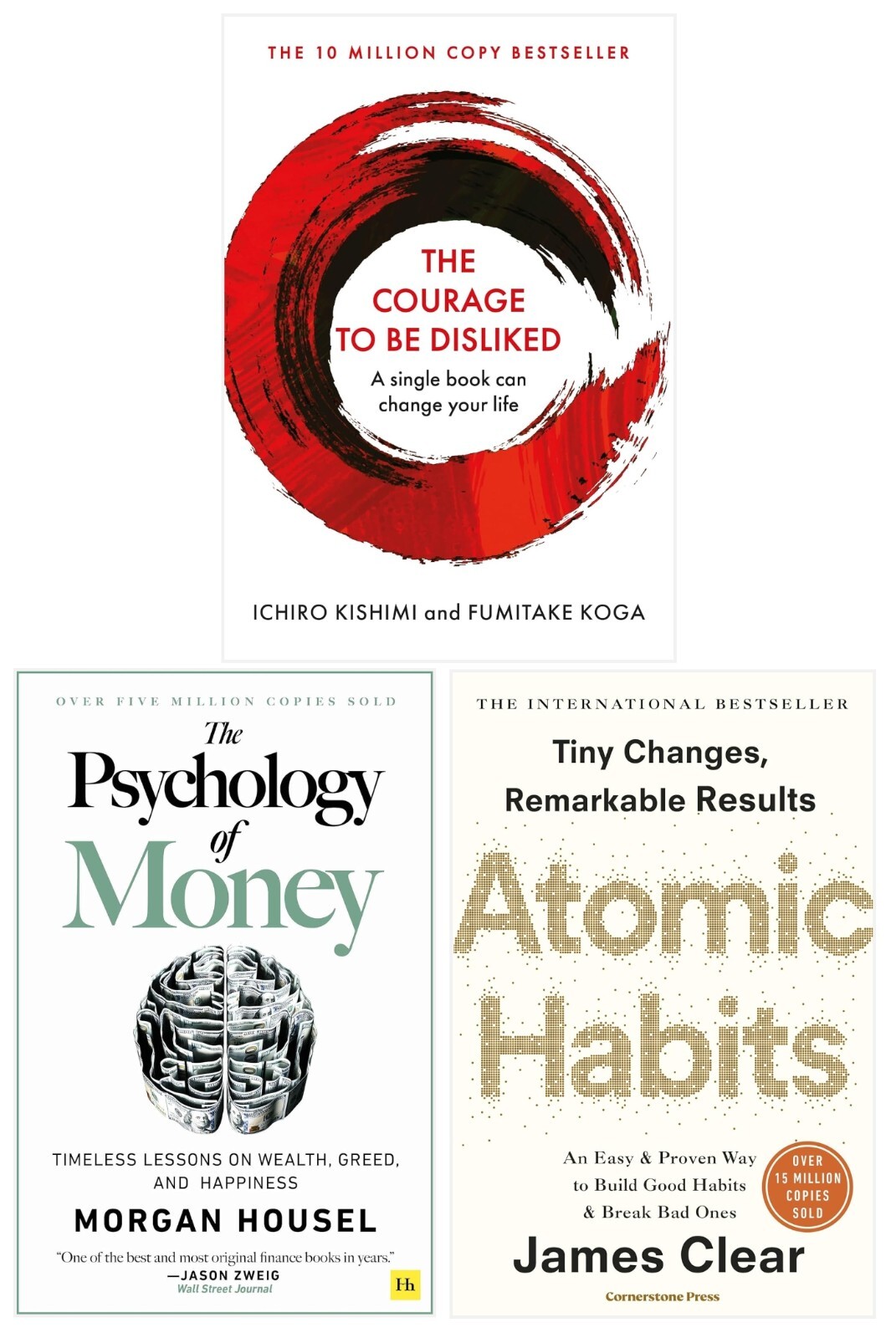 Psychology of Money, Atomic Habits, Courage to be Disliked 3 Books