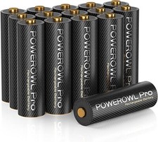 POWEROWL Goldtop Rechargeable AA Batteries PRO, High Capacity 2800mAh, Premium.