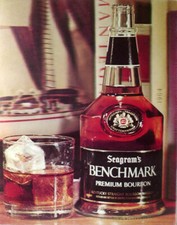 Seagram's Benchmark Bourbon Gro&szlig;e 11x14 1960's Vari-Vue Linsenf&ouml;rmiges 3-D Bild