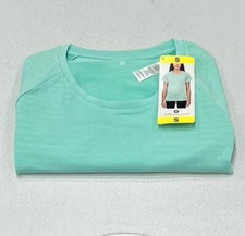 Tuff Athletics Women's Crew Neck Short Sleeve T-Shirt, Light Green Melange, S