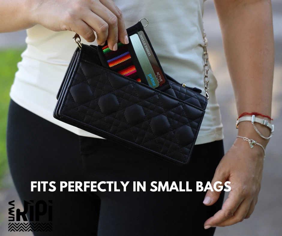 50 piezas - Cartera delgada multicolor hecha a mano porta tarjetas Bolivia al por mayor a granel Foto 3 de 4