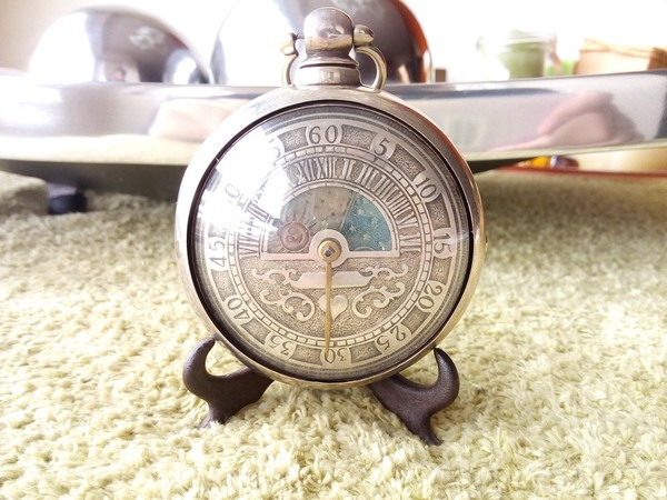 WORKING VERY RARE MOON AND SUN POCKET WATCH VERGE FUSEE SILVER MARK 1789 to 1829