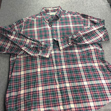 Vintage LL Bean Button Down Shirt Men Extra Large Tartan Plaid Made In USA