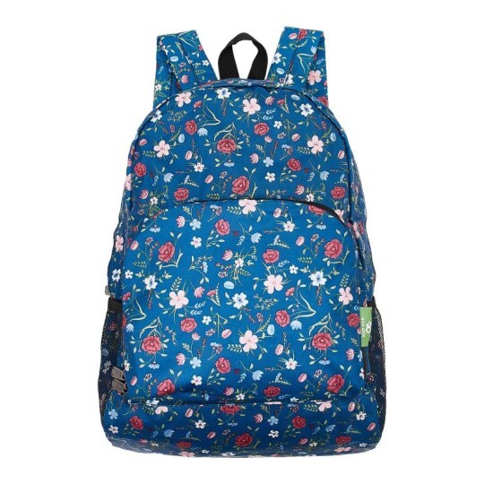 Eco Chic Lightweight Foldable Backpack - Floral Navy - BNWT