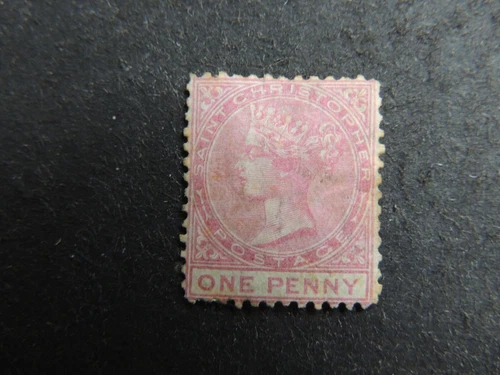 1870-82 St Christopher 1d dull rose SG1 Used