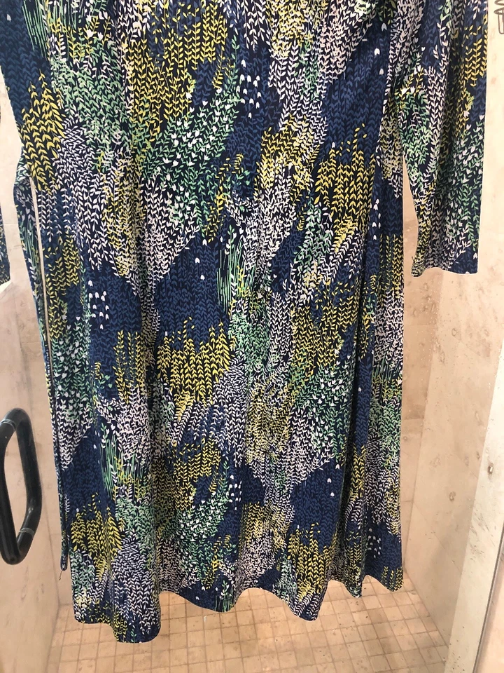 BCBG MAX AZRIA Vestido de Diseñador Xs Extra Pequeño Azul Floral Envoltura Informal Bonito Foto 2 de 4