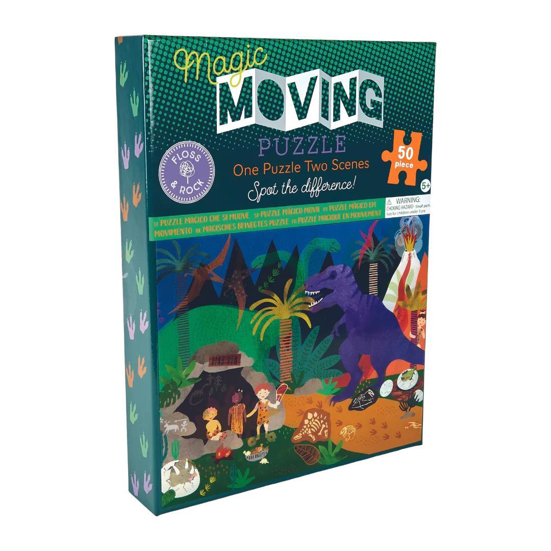 Childrens Jigsaw Puzzle 50PC Dinosaur Magical Moving Scene Boys Birthday Gift