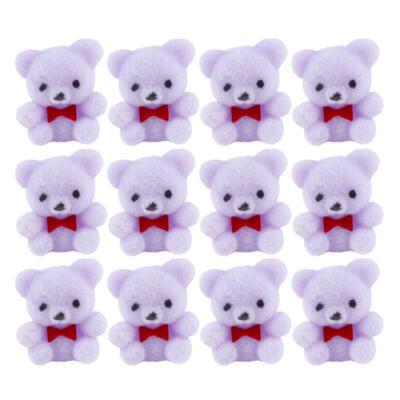 Sitting Flocked Lavender Miniature Teddy Bear