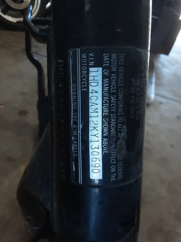 Harley-Davidson Sportster XL 883 1989 88-89 cuadro principal chasis Cln P1nK S1iP Foto 2 de 4