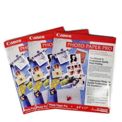 Canon Photo Paper Pro High Gloss Heavy Weight 45 8.5'' x 11'' Sheets Total NEW