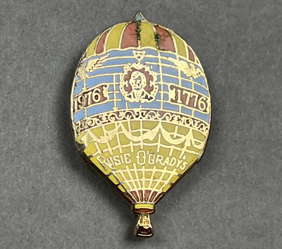 Vtg Rosie O Grady s Bicentennial Hot Air Balloon Gold-Tone & Enamel Lapel Pin