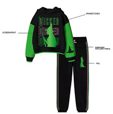 Wicked Girls Sweatshirt Pants Set size 4-12 Elphaba Glinda Movie Hoodie Shirt