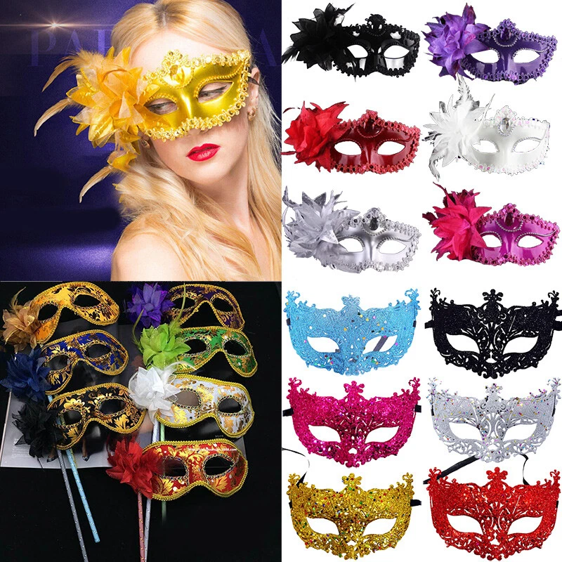 MARKENLOS Sexy Damen Maskenball Feder Venezianischen Maske Kostüm Party Ball Augen Maske ①