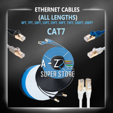 Ethernet Cable CAT7 CAT 7 6FT 10FT 20FT 50FT 100FT 200FT LAN RJ45 lot Network