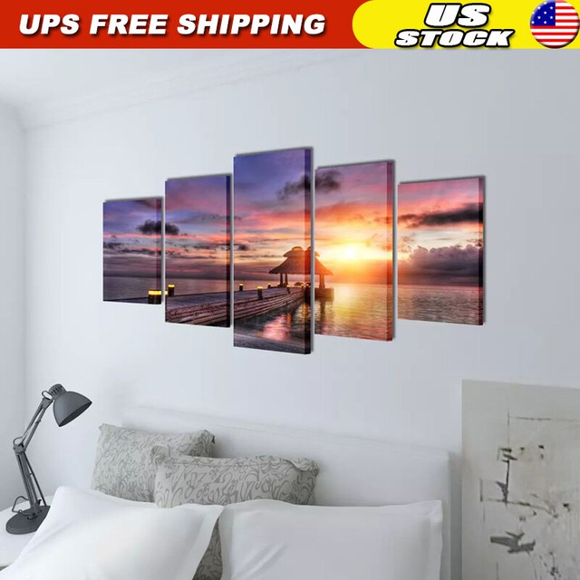 Set Of 5 Plum Wall Art Canvas Pictures Living Dining Room Bedroom 5087 For Sale Online Ebay