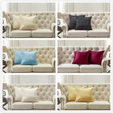 2x Satin Quilted Paisley Throw Pillow Covers Euro Sham Pillow Cases Luxury Soft