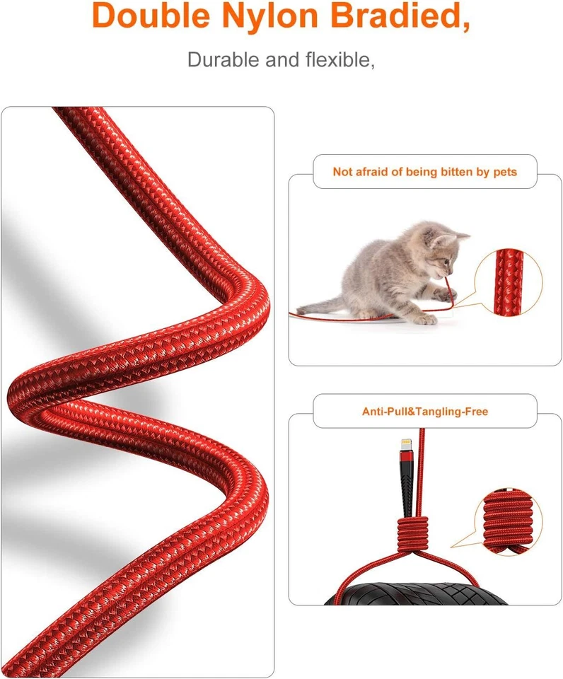 3/6/10ft Fast Charger USB Cable For iPhone 6 7 8Plus iPhone XR Xs Max 11 12 13 - Image 3 of 4