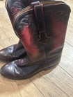 Lucchese Men's Pull-On Western Cowboy Boots Leather Black/Burgundy/Red 10B — photo 10